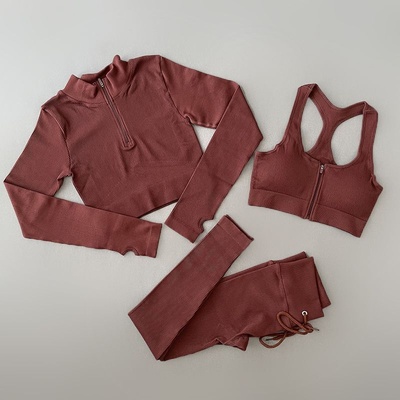 Venus 3 Piece Set Brown (Bra + Shirt + Short)