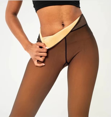 Fleece Tights Stockings Black